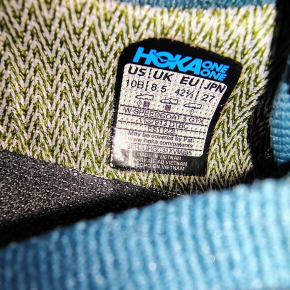 Hoka One One Teal and Yellow Athletic Shoes - Picture 7 of 11